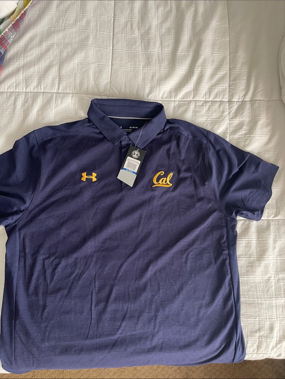 Under Armour Men’s Polo - Navy with Gold Cal Logo